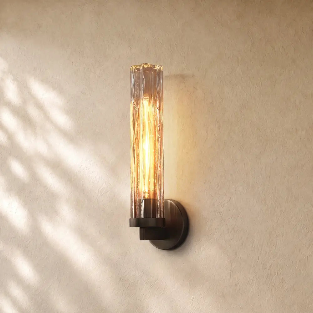 Tronchy Glass Sconce - Bronze / Smoke