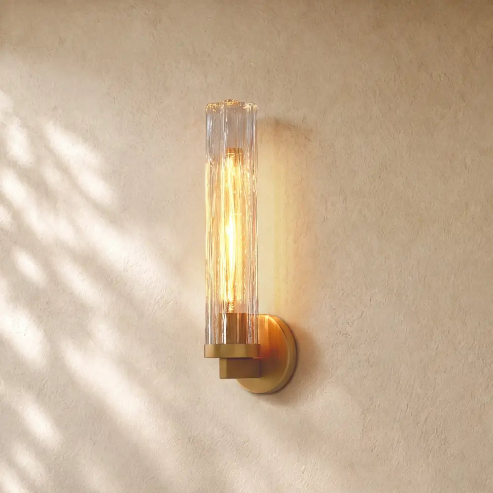 Tronchy Glass Sconce - Lacquered Burnished Brass / Clear