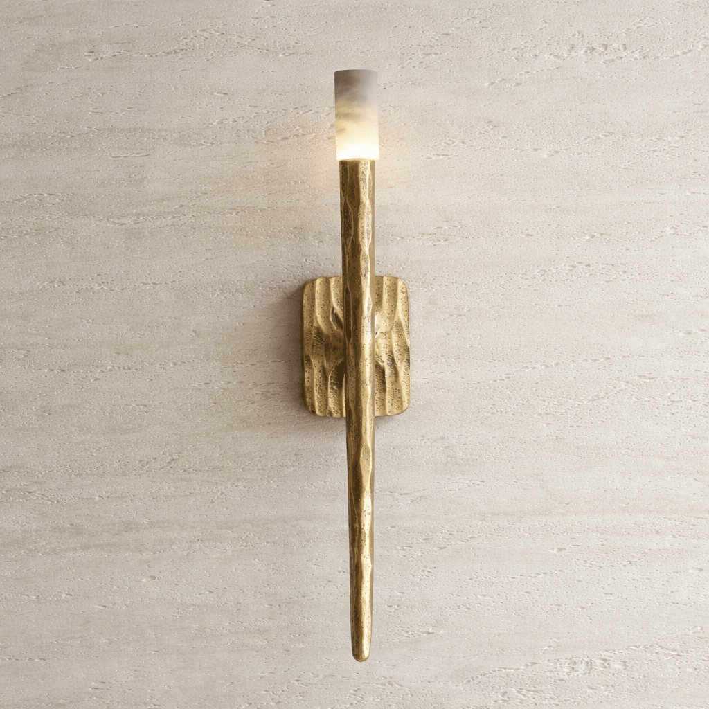 Valen™ Forged Brass & Marble Wall Sconce - fovolighting