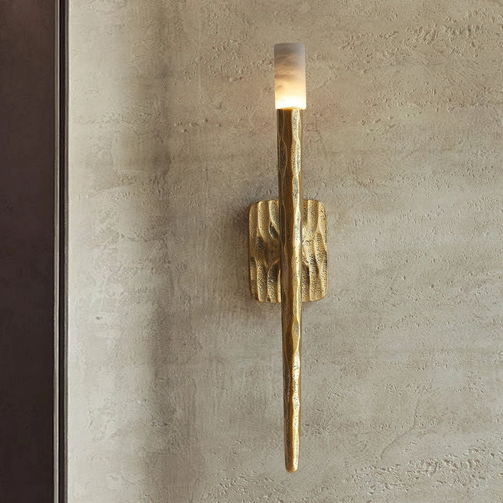 Valen™ Forged Brass & Marble Wall Sconce - fovolighting