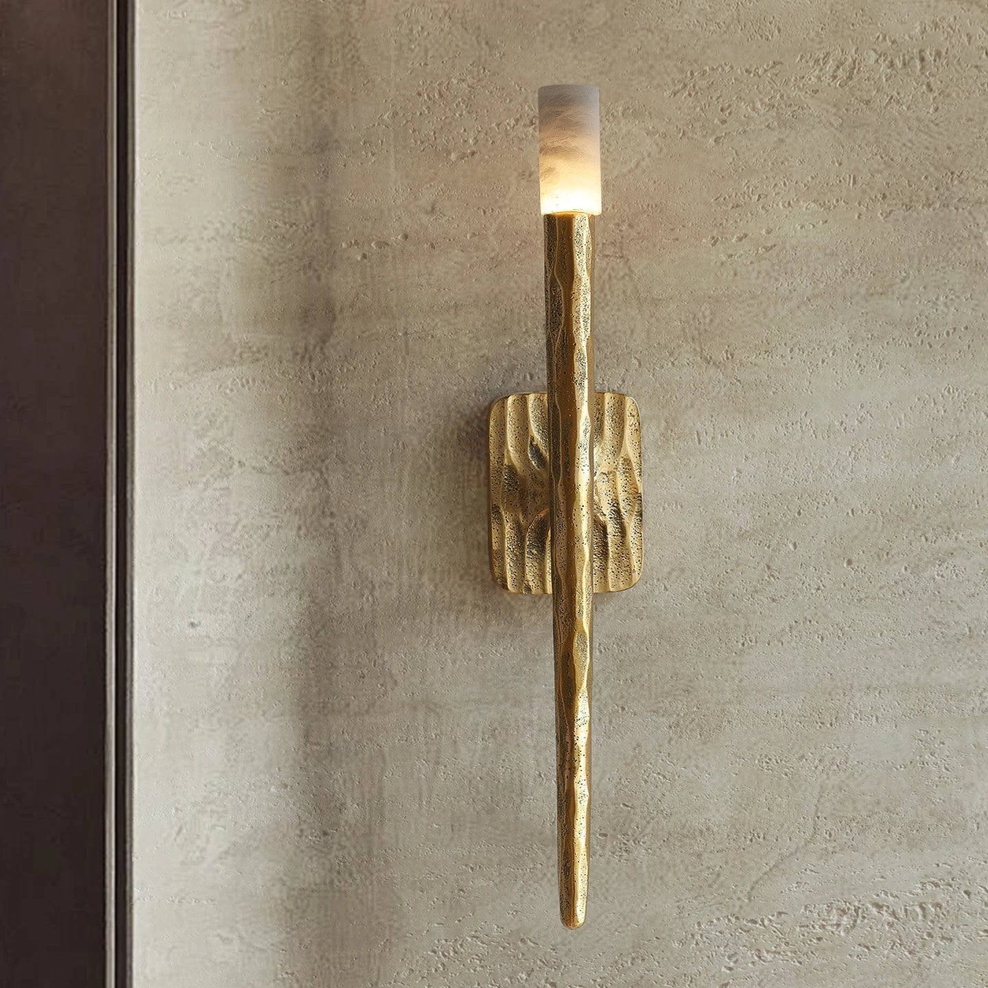 Valen™ Forged Brass & Marble Wall Sconce - fovolighting