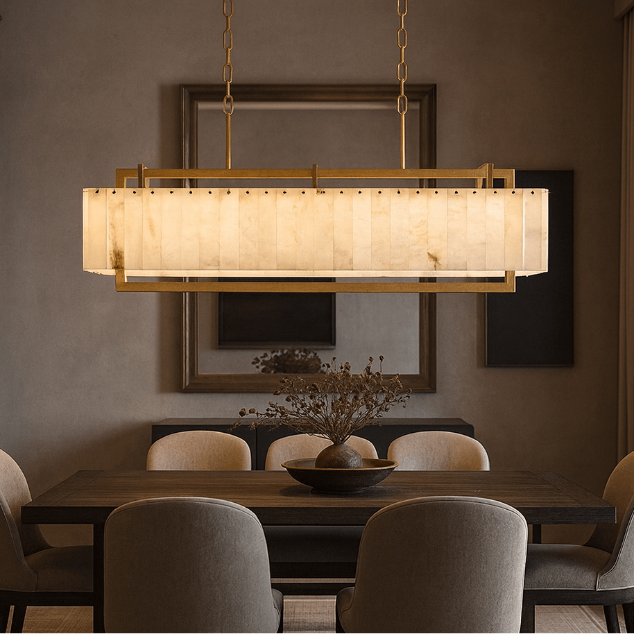 Valente Marble & Copper Modern Chandelier - fovolighting