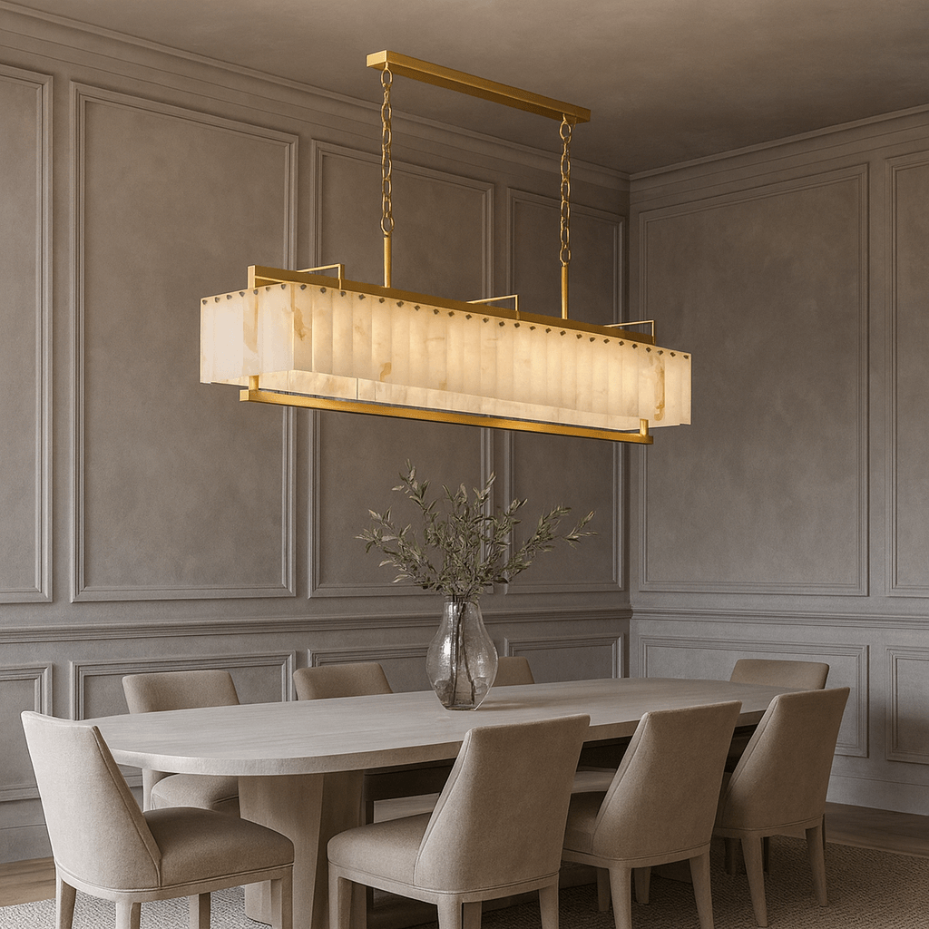 Valente Marble & Copper Modern Chandelier - fovolighting