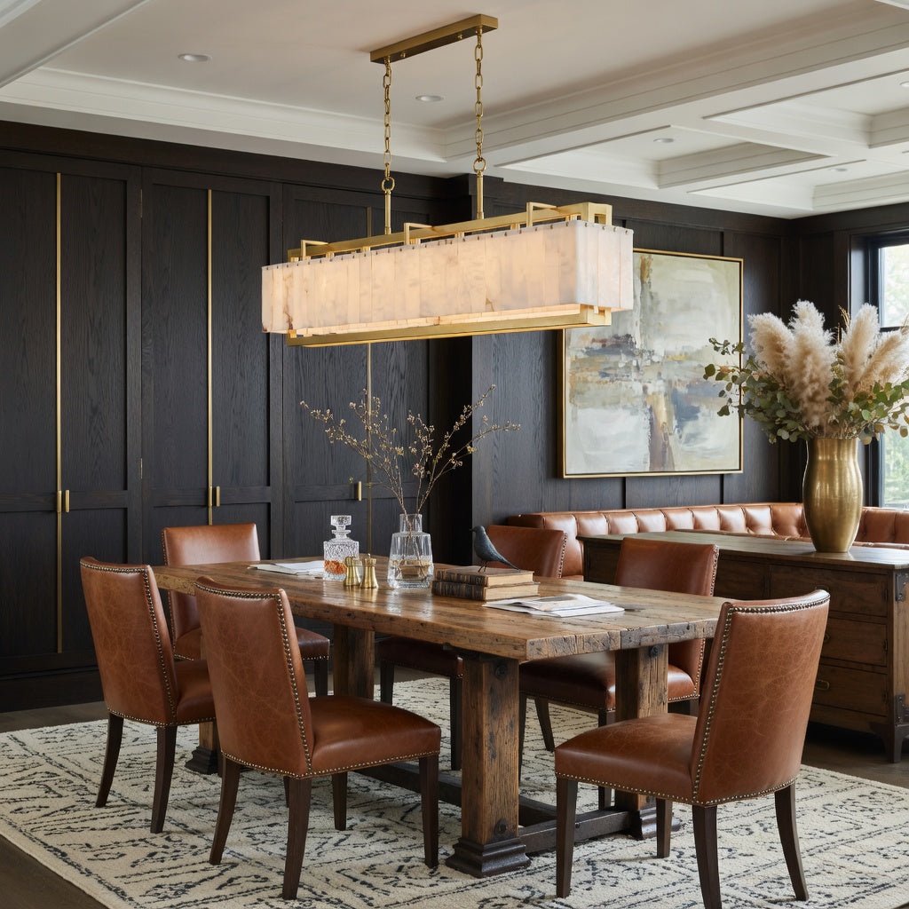Valente Marble & Copper Modern Chandelier - fovolighting
