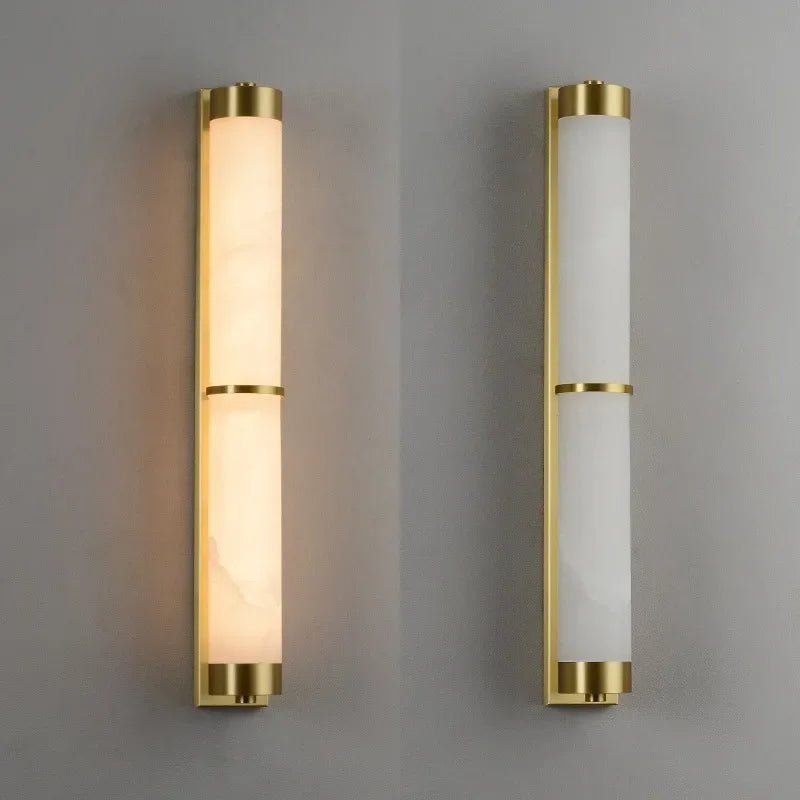 Valle Marble & Brass Wall Sconce - fovolighting