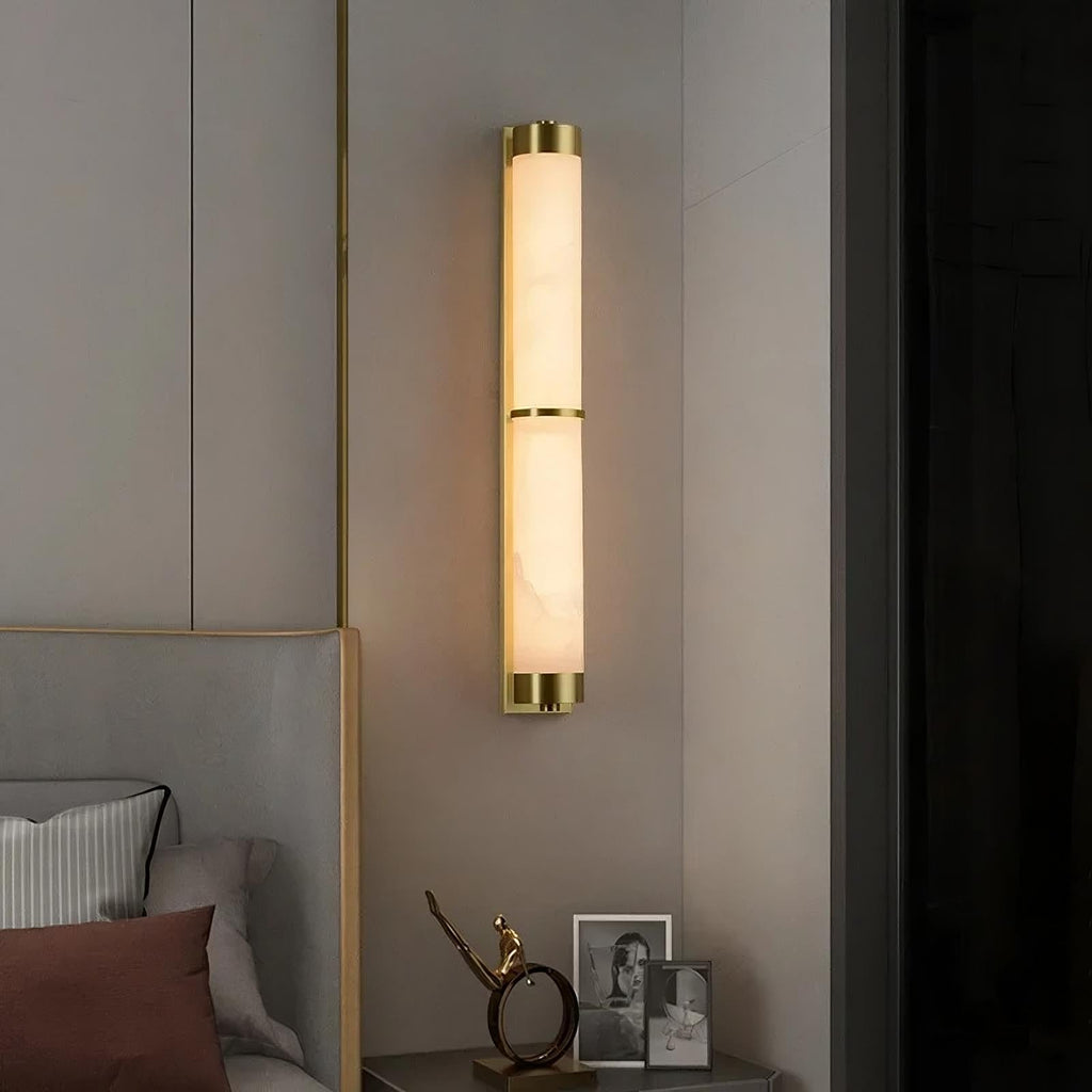 Valle Marble & Brass Wall Sconce - fovolighting