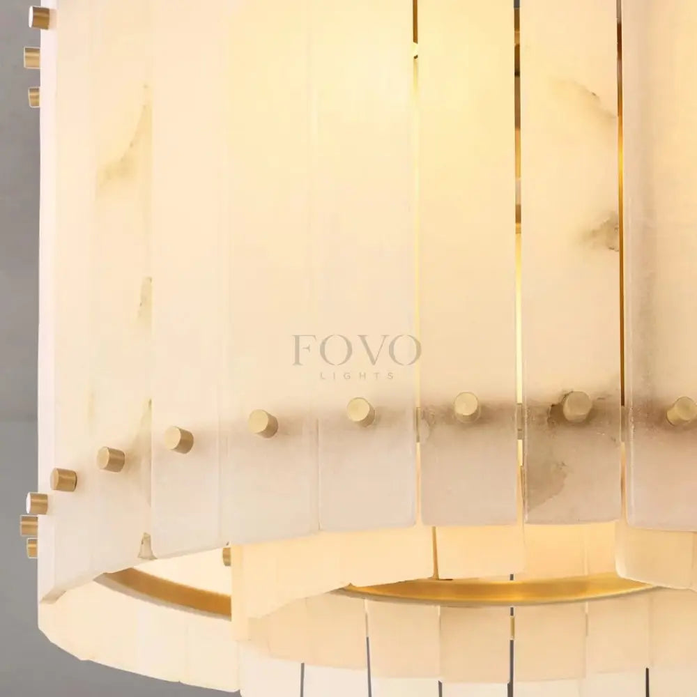 Valmont 2 - Tier Marble Chandelier 23" - fovolighting