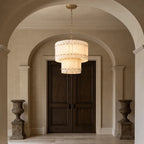 Valmont 2 - Tier Marble Chandelier 23" - fovolighting