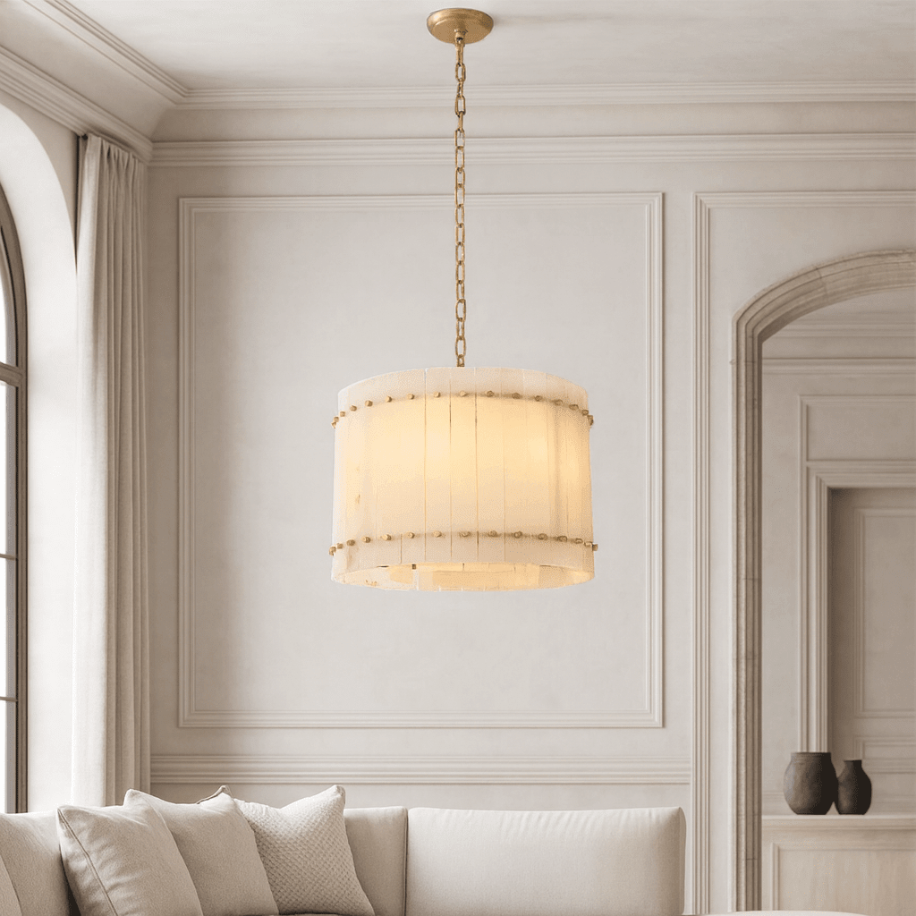 Valmont Marble Round Chandelier 16" - fovolighting