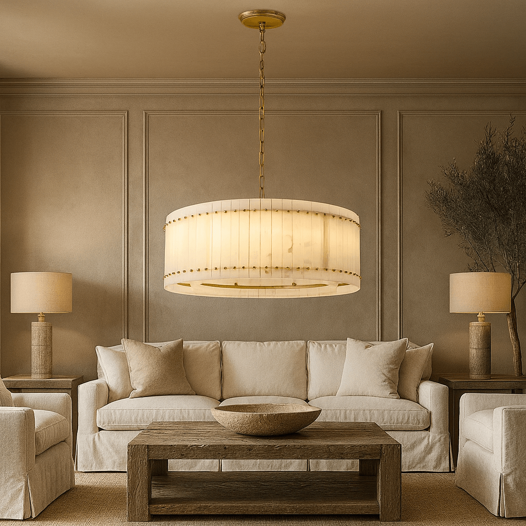 Valmont Marble Round Chandelier 31" - fovolighting