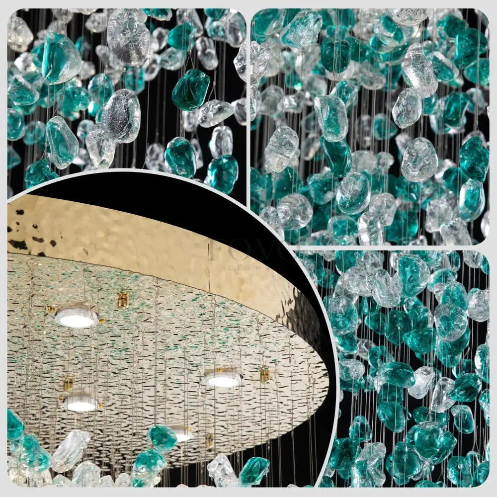 Verde Crystal Foyer Chandelier - fovolighting