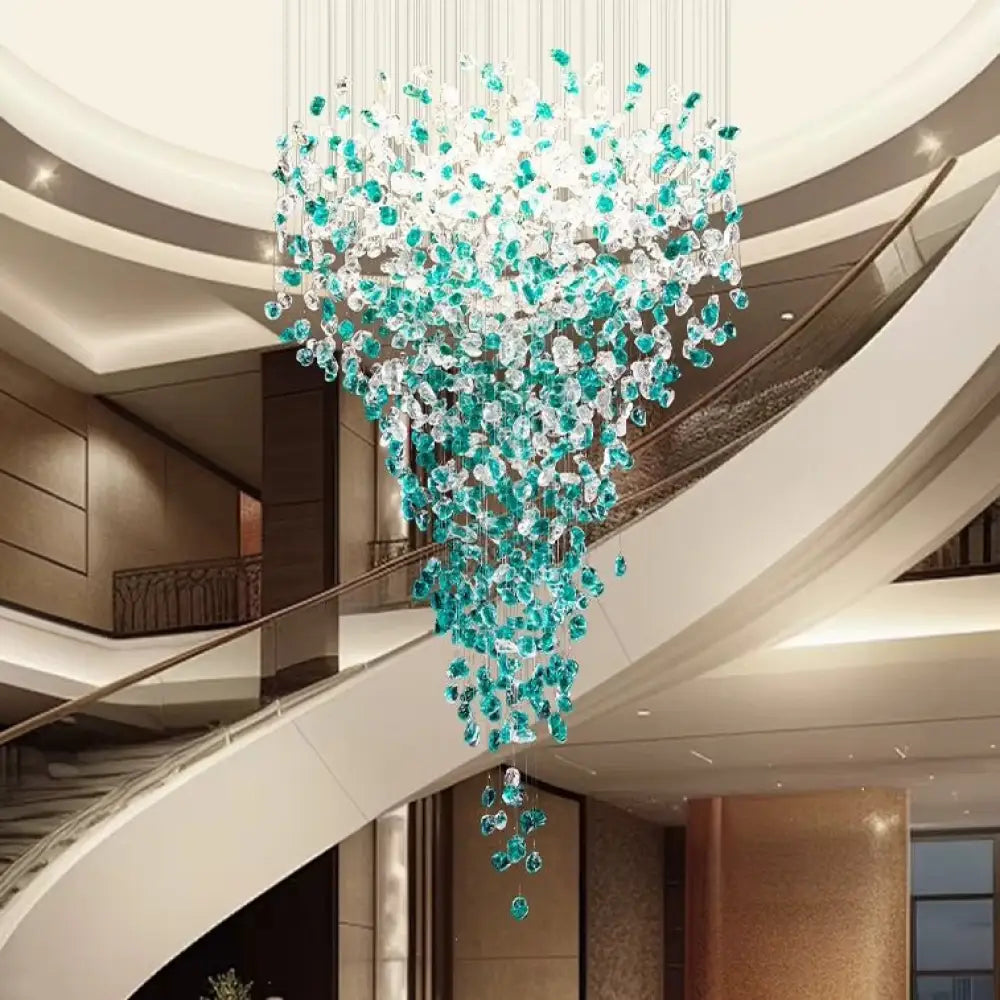Verde Crystal Foyer Chandelier - fovolighting