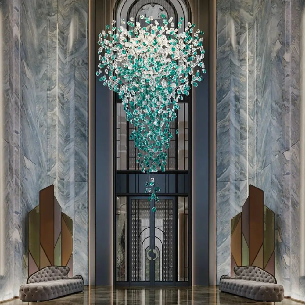 Verde Crystal Foyer Chandelier - fovolighting