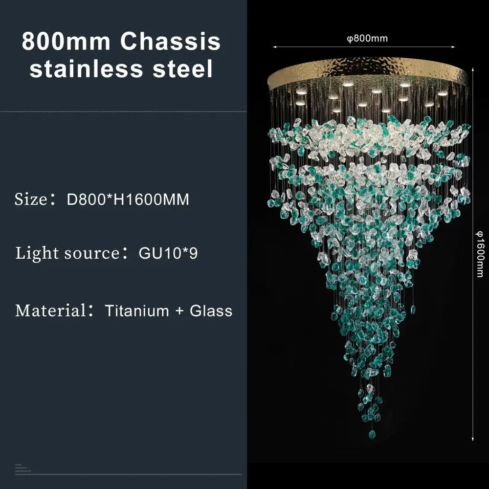 Verde Crystal Foyer Chandelier - fovolighting