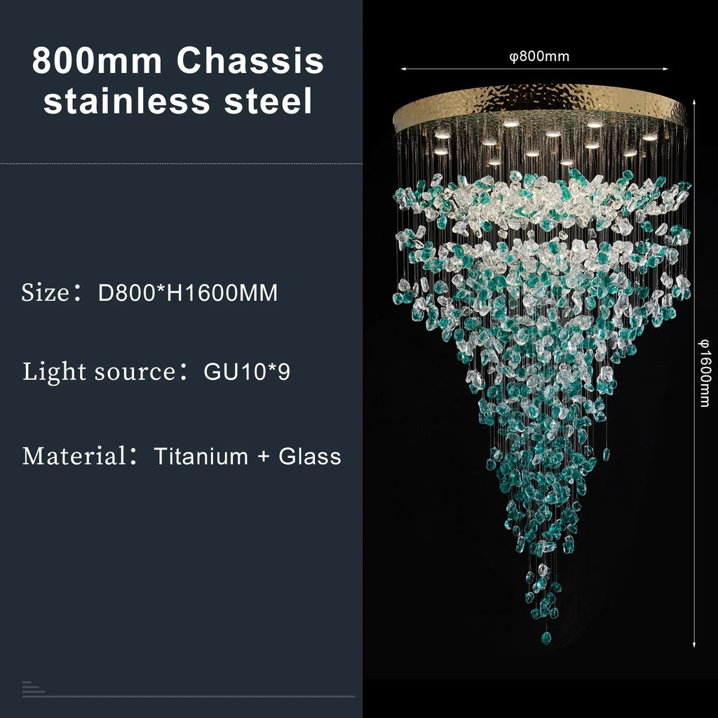 Verde Crystal Foyer Chandelier - fovolighting