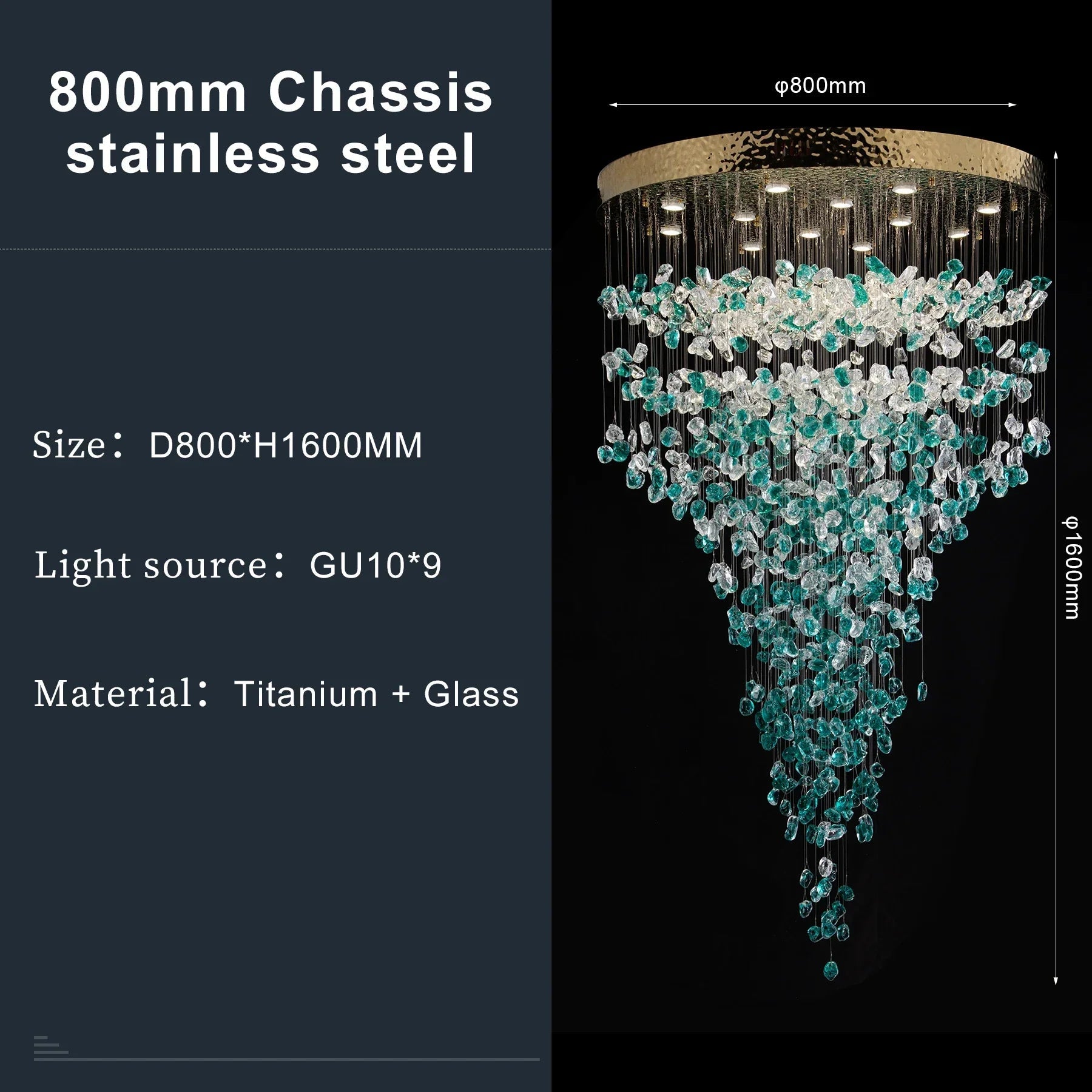 Verde Crystal Foyer Chandelier - fovolighting