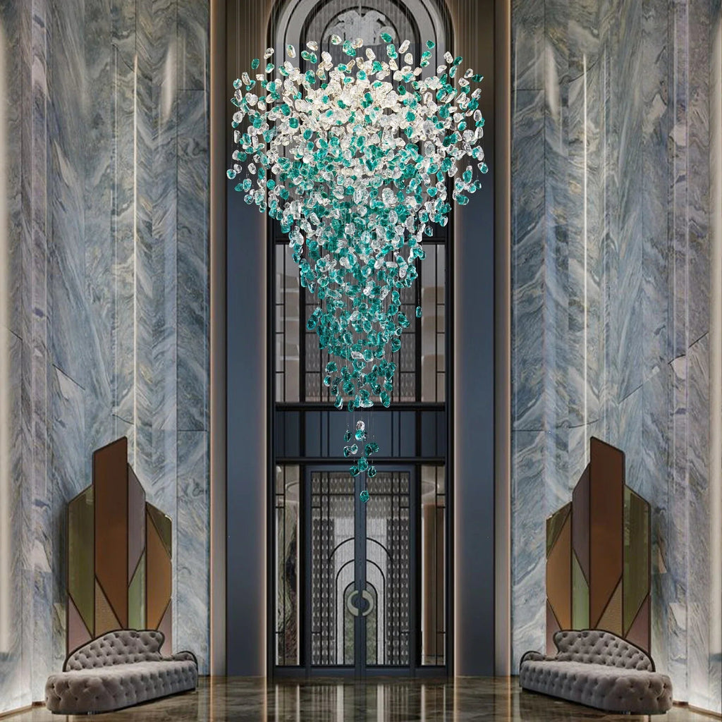 Verde Crystal Foyer Chandelier - fovolighting