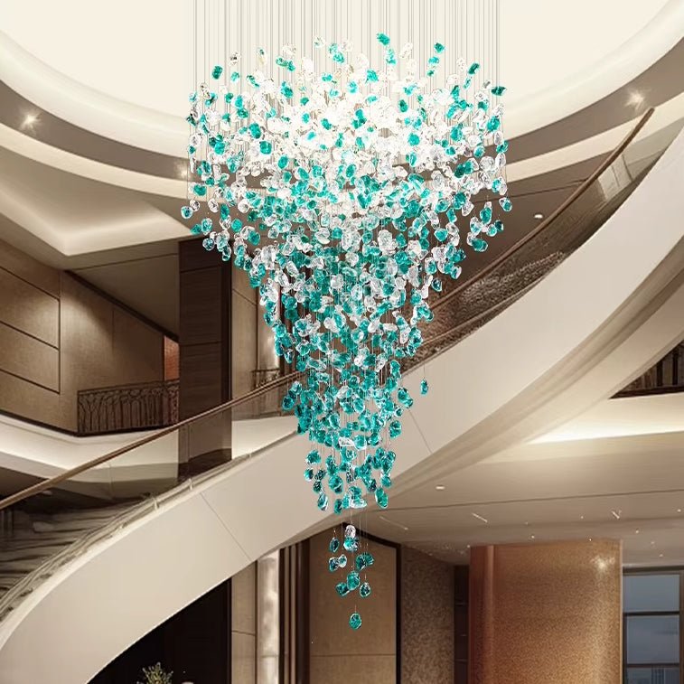 Verde Crystal Foyer Chandelier - fovolighting