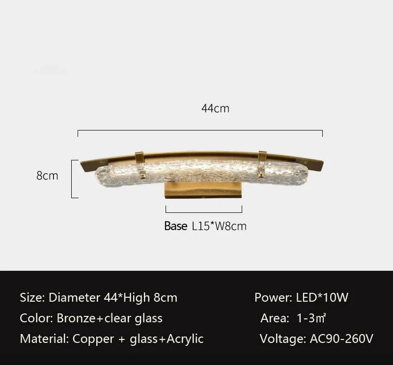 Verena Copper & Glass Wall Sconce - fovolighting