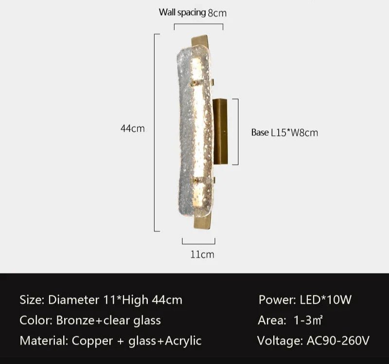 Verena Copper & Glass Wall Sconce - fovolighting