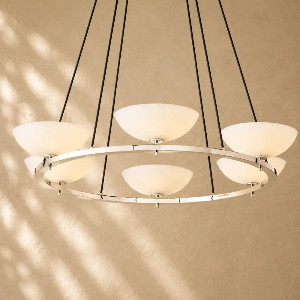 Vernat Round Chandelier - Polished Nickel / 48’’