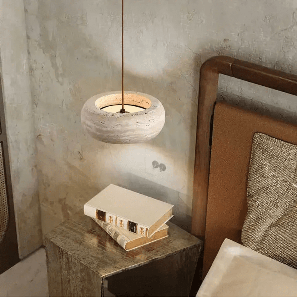 Vero Travertine Bell Pendant - fovolighting
