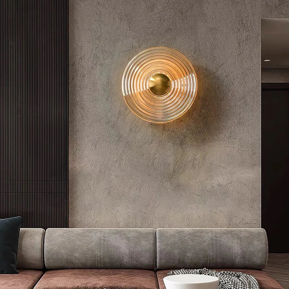Vetra Ripple Glass & Copper Wall Sconce - fovolighting