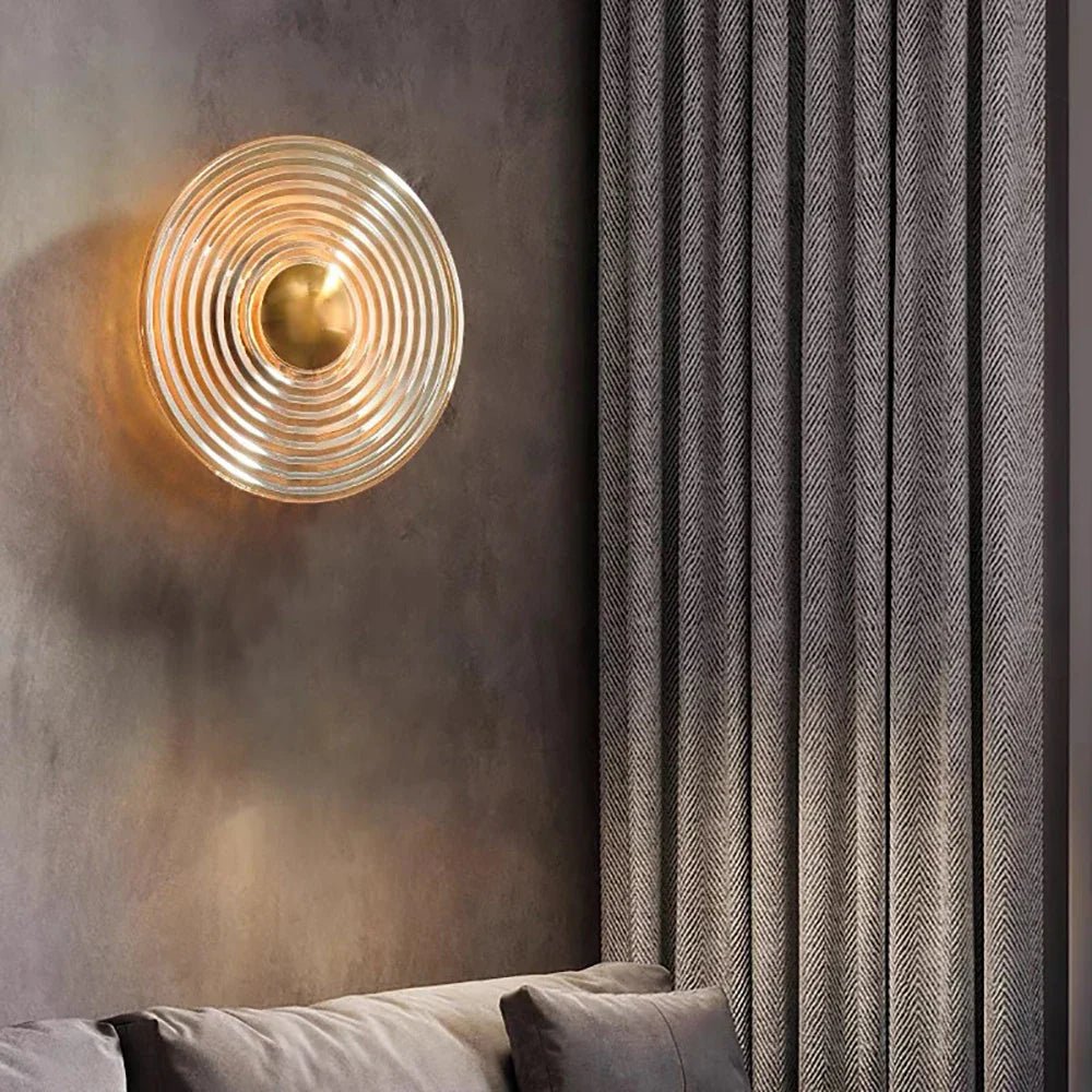 Vetra Ripple Glass & Copper Wall Sconce - fovolighting