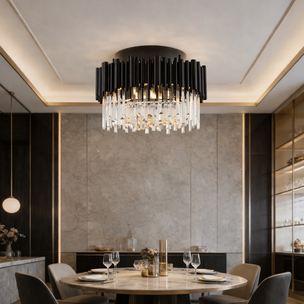 Vigo Crystal Flush Mount Chandelier - fovolighting