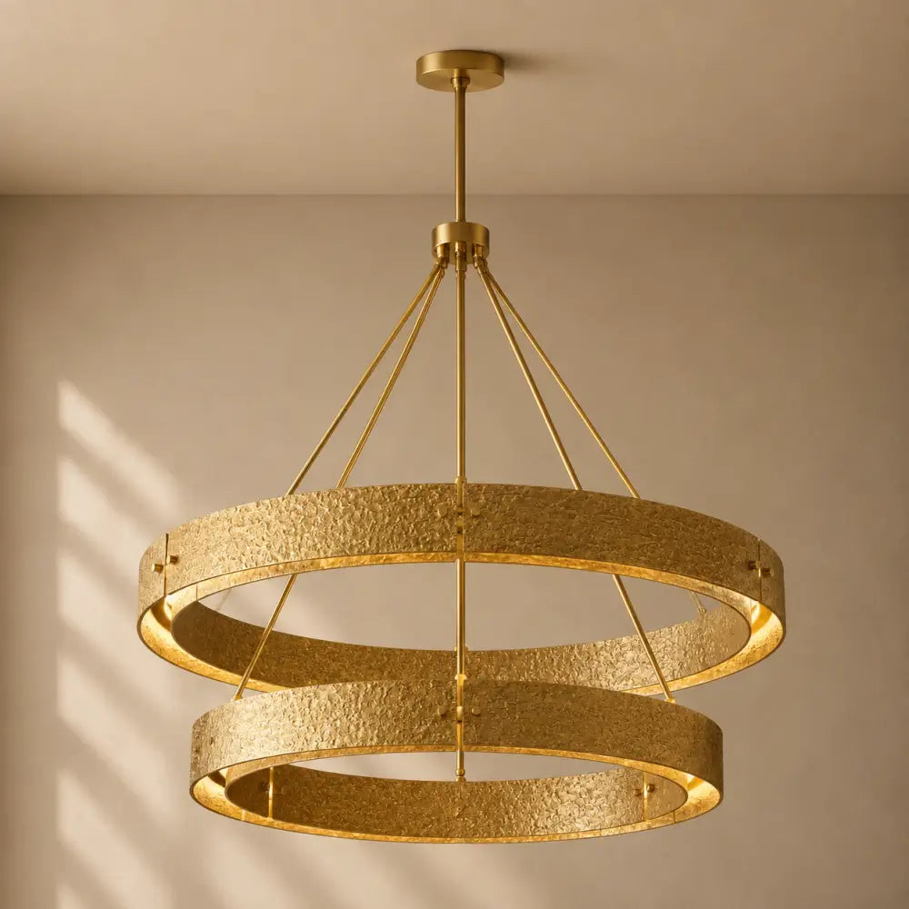 Vilary 2-tier Round Chandelier - Brass / 36’’