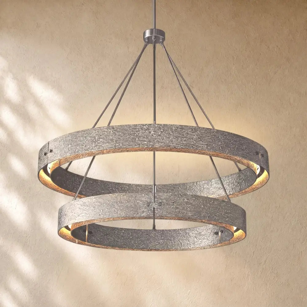 Vilary 2-tier Round Chandelier - Pewter / 48’’