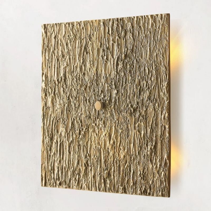 Vilary Square Sconce Solid Brass Wall Light Fixture - fovolighting