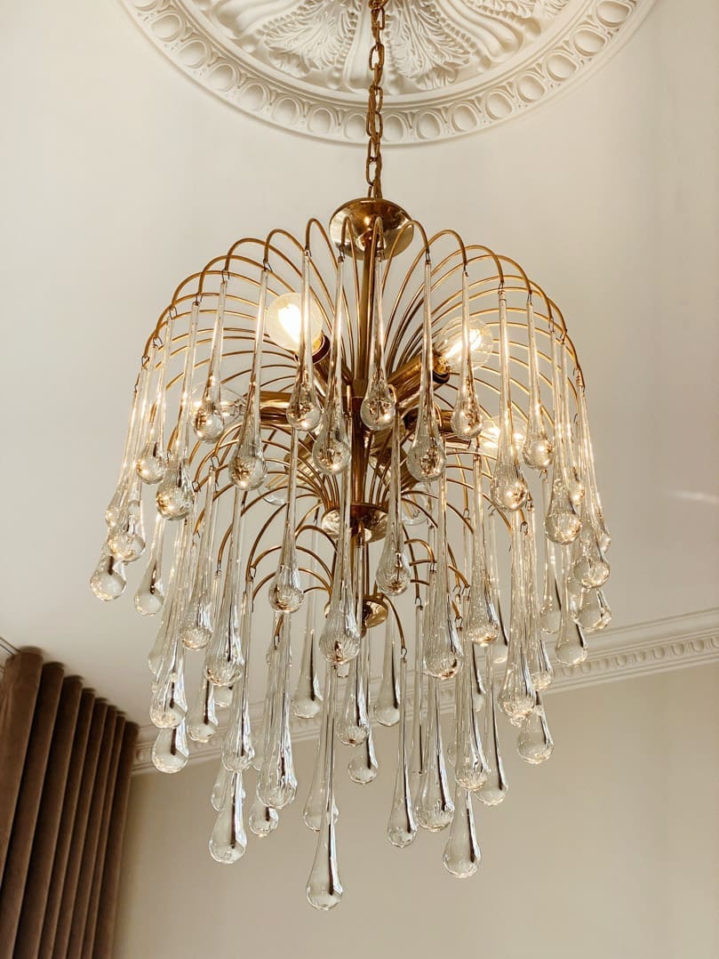 Vintage – Murano chandelier – Teardrop – 68 drops – Clear - fovolighting