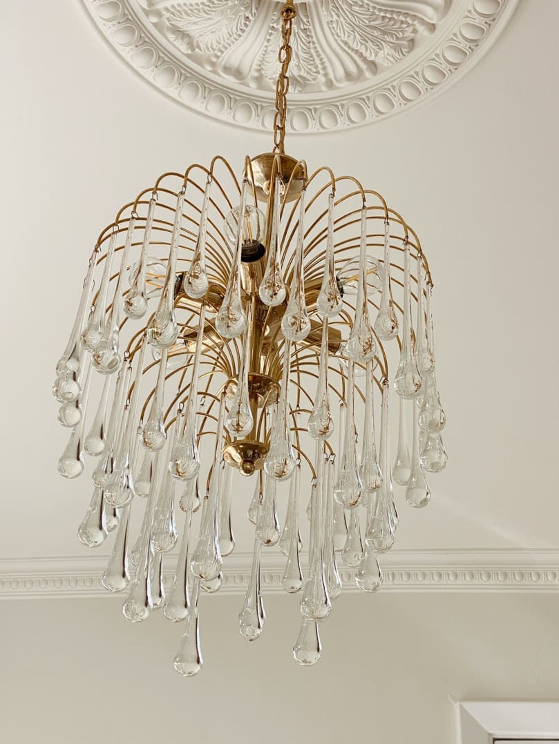Vintage – Murano chandelier – Teardrop – 68 drops – Clear - fovolighting