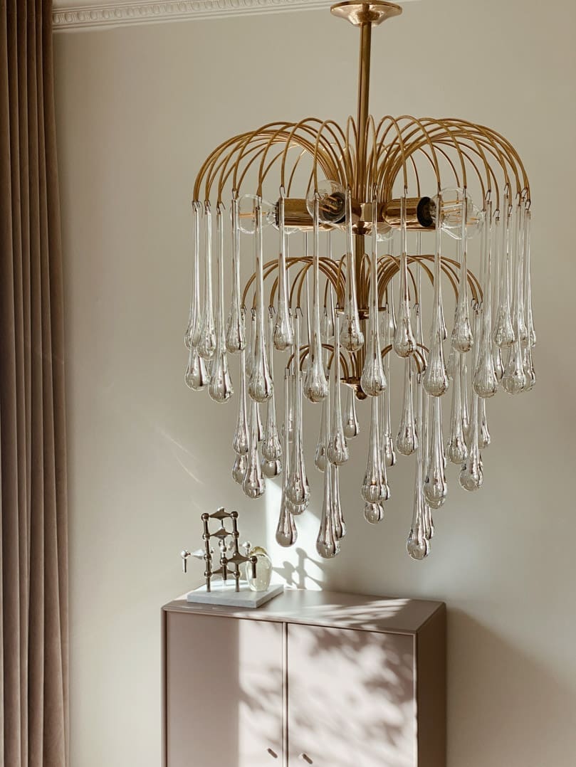 Vintage – Murano chandelier – Teardrop – 68 drops – Clear - fovolighting