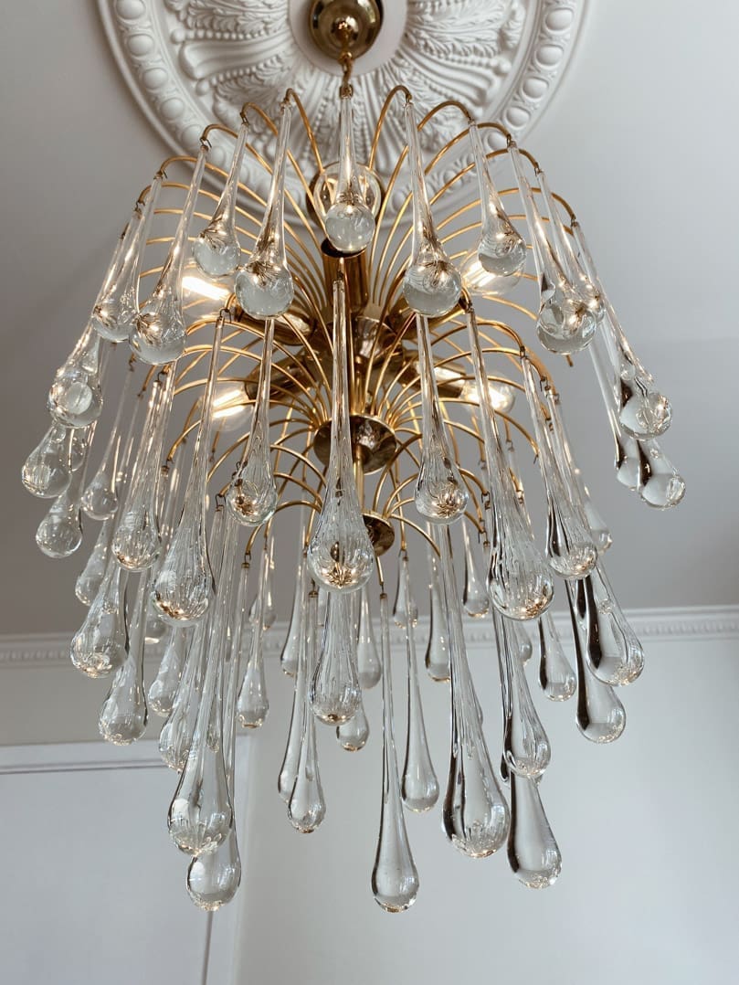 Vintage – Murano chandelier – Teardrop – 68 drops – Clear - fovolighting