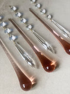 Vintage – Murano Teardrops Chandelier – 70s – Pink prisms - fovolighting