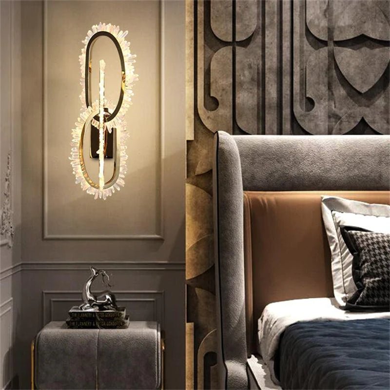 Wesley Modern Rock Crystal Wall Sconce - fovolighting