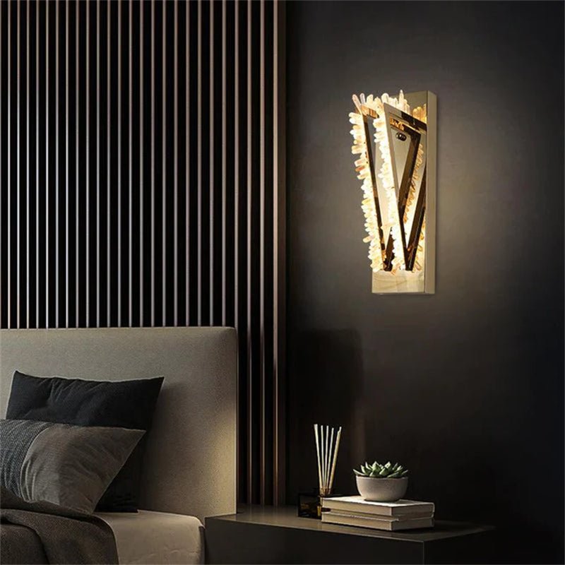 Wesley Modern Rock Crystal Wall Sconce - fovolighting