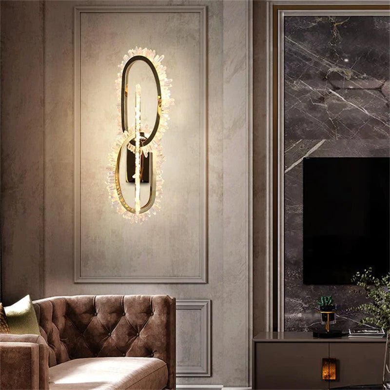 Wesley Modern Rock Crystal Wall Sconce - fovolighting