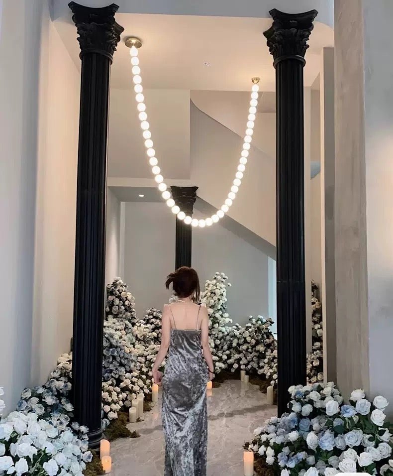 X - Pearl Necklace Chandelier - fovolighting